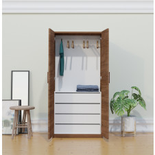 Alta Wardrobe Closet - 2 Doors, 4 Interior Drawers