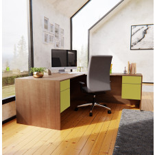 Alexis L Shaped Executive Computer Desk - Left Return