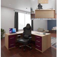 Alexis L Shaped Executive Desk - Full Pedestal Left Return