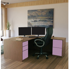Alexis L Shaped Executive Desk - Full Pedestal Right Return