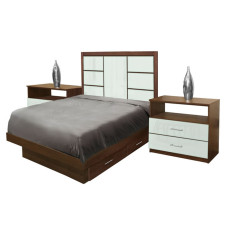 Downtown Twin Size Bedroom Set w Storage Platform