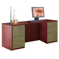 Alexis 5 Drawer Credenza Computer Desk - Full Pedestal