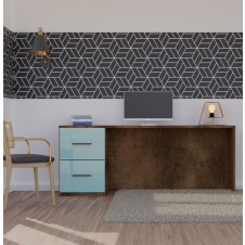 Alexis Credenza Desk with File Drawers - Left
