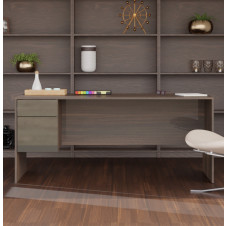 Alexis Basic Credenza Desk 2 Drawer - Left