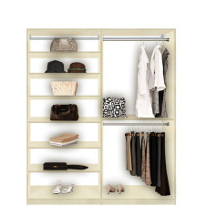 Isa Double Hanging Closet System Top to Bottom Shelves