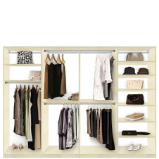 Isa Custom Closet System XL for Large Closets - Walk In or Reach In Closet Organization System