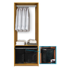Isa Custom Closet - Hang Rod with Hamper Pullout