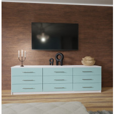 Modern Long Dresser with 9 Drawers – Customizable 8-Foot Storage