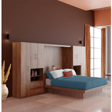 Lincoln Classic Pier Wall Platform Bed w Matte Headboard