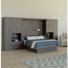 Lincoln Classic Pier Wall 4 Drawer Platform Bed w Matte Headboard
