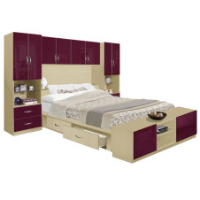 Studio 4 Drawer Platform Bed w Pier Matte Headboard & Footboard