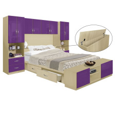 Studio 4 Drawer Platform Bed w Pier Storagemax Headboard & Footboard