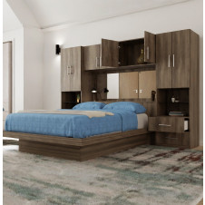 Studio Pier Wall Platform Bed w Mirrored Storagemax Headboard