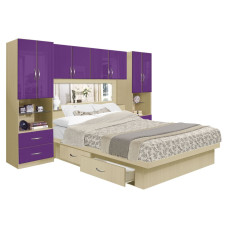 Studio 4 Drawer Platform Storage Pier Bed w Mirrored Headboard