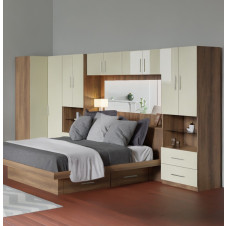 Studio Pier Wall Bed with Storage Bridge and Corner Closet