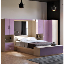 Studio Pier Wall Bed with Corner Closet for Extra Storage