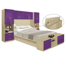 Studio Pier Wall Platform Bed w Storagemax Headboard & Storage Footboard