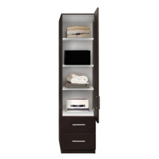 Alta Narrow Storage Closet with Right Door, 2 Drawers, 3 Adjustable Shelves