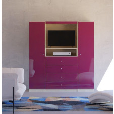 Aventa Bedroom TV Armoire – Customizable Storage with TV Space, Closets, and 4 Drawers