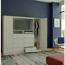 Aventa TV Chest - Chest with TV Space, 8 Drawers, Wardrobe Doors