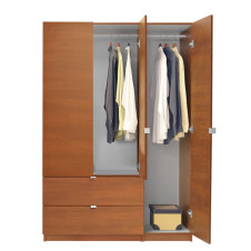 Alta Wardrobe Armoire – 3 Doors and 2 Drawers with Right-Opening Design