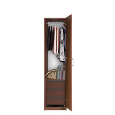 Bella Narrow Closet - Right Opening Door, 3 Interior Drawers