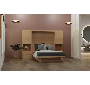 Studio Pier Wall Bedroom Set with Platform Bed & Under Bed Drawers