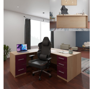 Alexis L Shaped Executive Desk - Full Pedestal Left Return