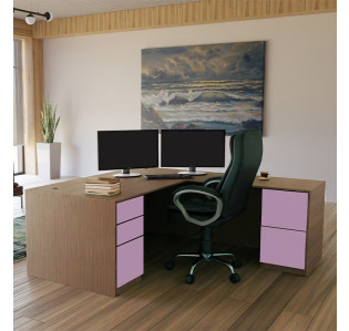 Alexis L Shaped Executive Desk - Full Pedestal Right Return