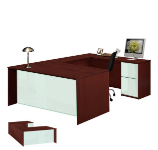 Alexis U Shaped Executive Desk - Full Pedestal Right Bridge