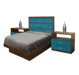 Manhattan Twin Size Platform Bedroom Set 4 Piece