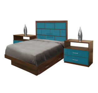 Manhattan Twin Size Bedroom Set w Storage Platform