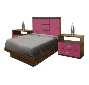Uptown Twin Size Bedroom Set w Storage Platform