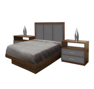 Monte Carlo Twin Size Platform Bedroom Set 4 Piece