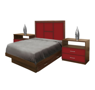 Madison Twin Size Bedroom Set w Storage Platform