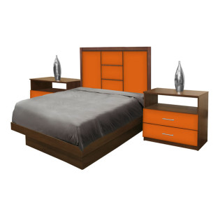 Broadway Twin Size Platform Bedroom Set 4 Piece