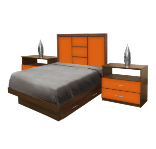 Broadway Twin Size Bedroom Set w Storage Platform