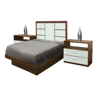Downtown Twin Size Platform Bedroom Set 4 Piece