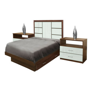 Downtown Twin Size Bedroom Set w Storage Platform