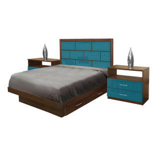Manhattan Full Size Bedroom Set w Storage Platform