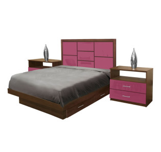 Uptown Full Size Bedroom Set w Storage Platform