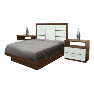 Downtown Full Size Bedroom Set w Storage Platform