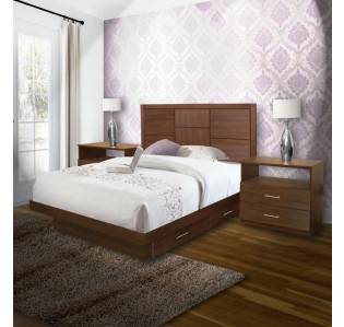 Uptown Queen Size Bedroom Set w Storage Platform