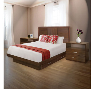 Madison Queen Size Bedroom Set w Storage Platform