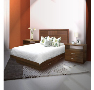 Broadway Queen Size Bedroom Set w Storage Platform
