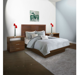 Downtown Queen Size Platform Bedroom Set 4 Piece