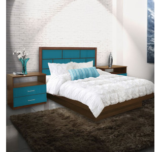 Manhattan King Size Platform Bedroom Set 4 Piece