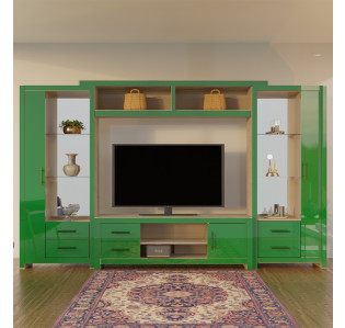 Chrystie Entertainment Center - Interior Lights, Glass Shelves, Storage