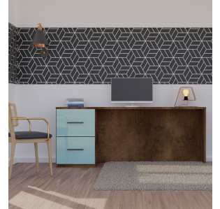 Alexis Credenza Desk with File Drawers - Left