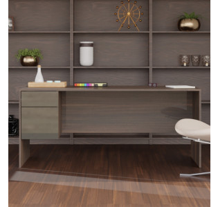 Alexis Basic Credenza Desk 2 Drawer - Left